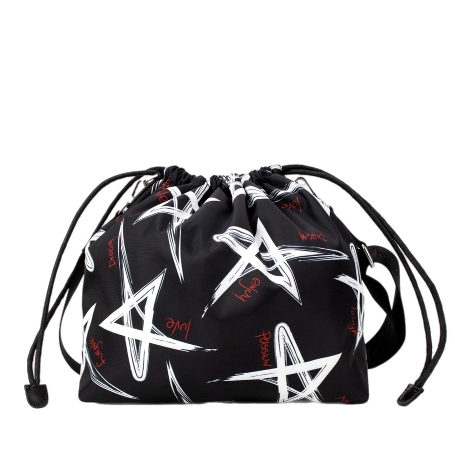 Bolso Star Nylon | Negro Estrellas Blancas