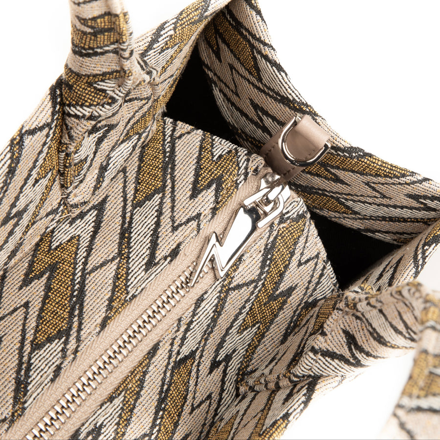 Medium Grazia PWR Jacquard Bag | Beige