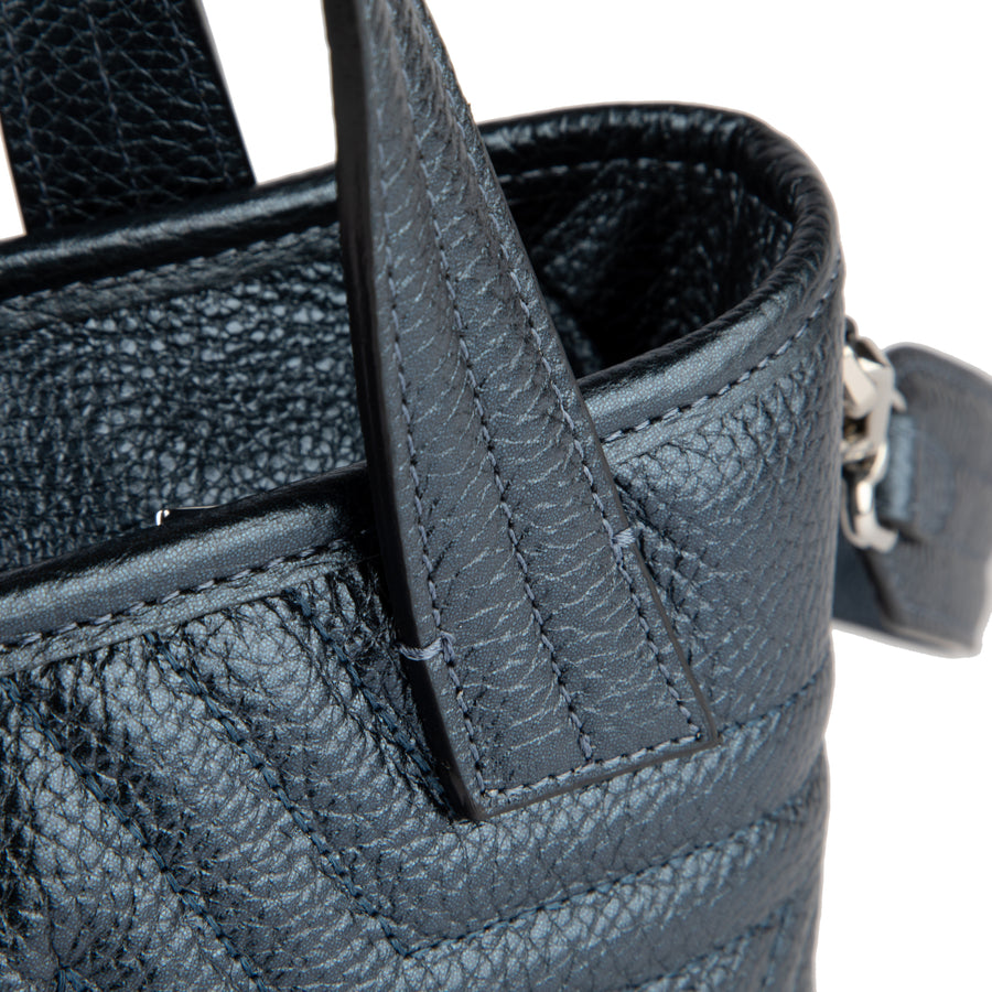 Bolso Mini Valentina Star | Azul Metalizado