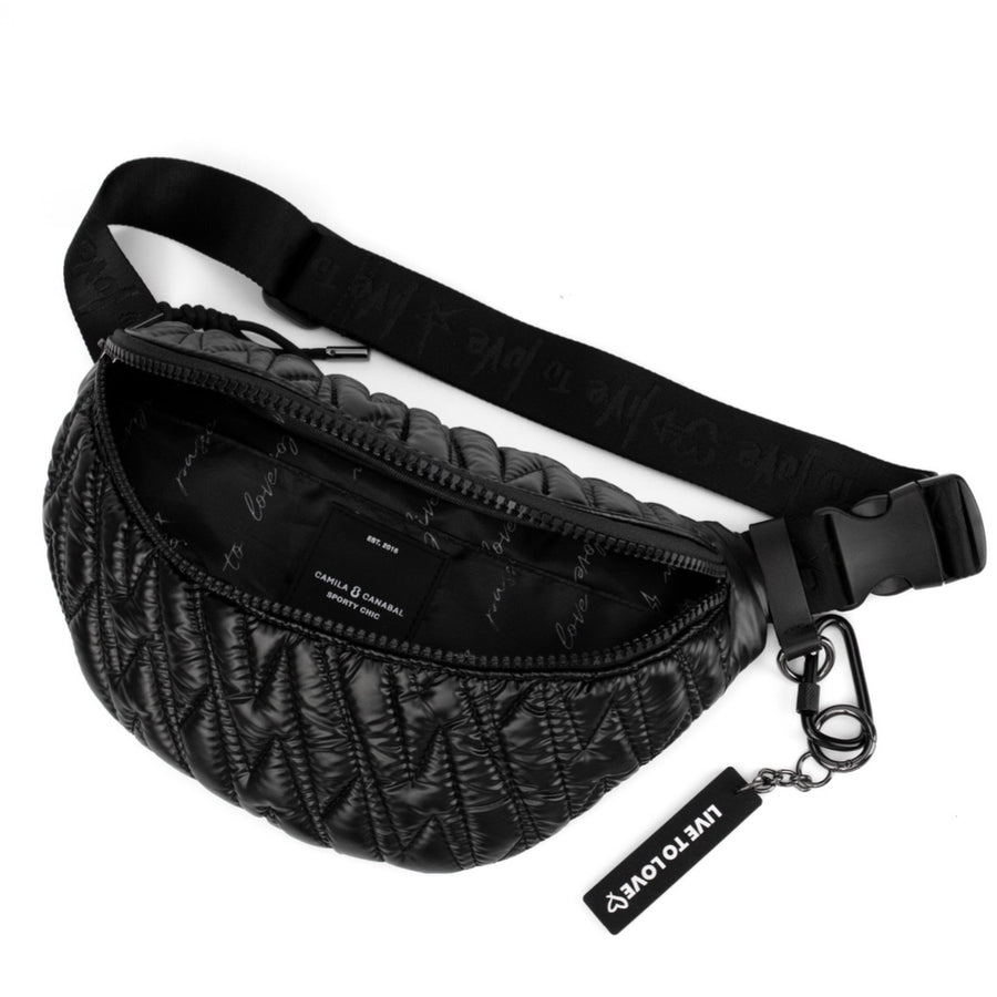 Riñonera Kiki PWR Caracas | Negro Brillante