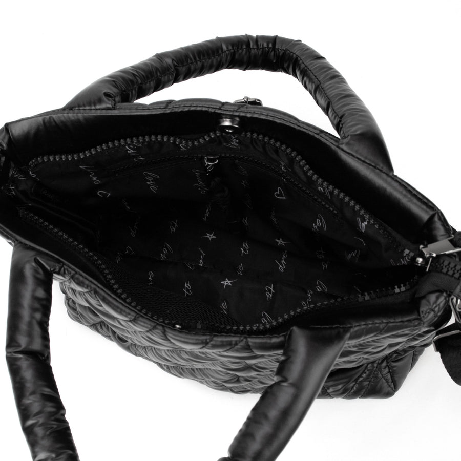 Medium Joaquina PWR Puffer Bag | Negro Brillante