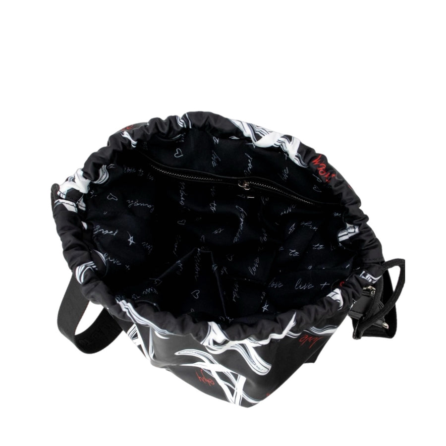 Bolso Star Nylon | Negro Estrellas Blancas