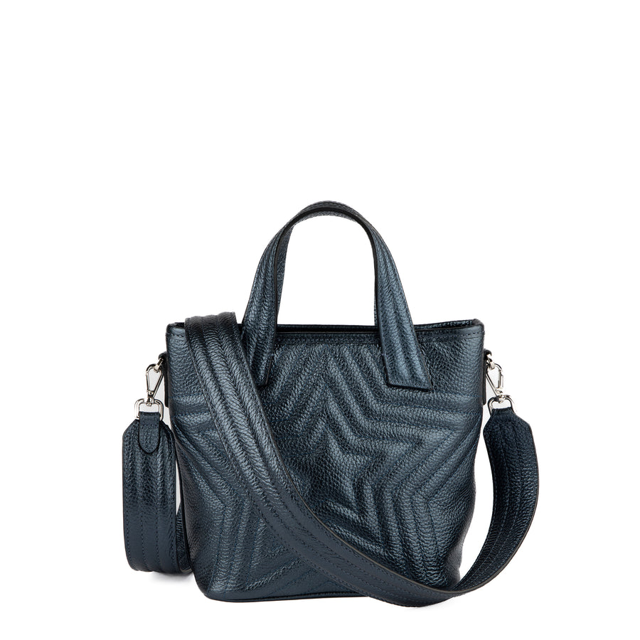 Bolso Mini Valentina Star | Azul Metalizado