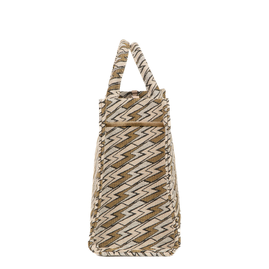 Medium Grazia PWR Jacquard Bag | Beige