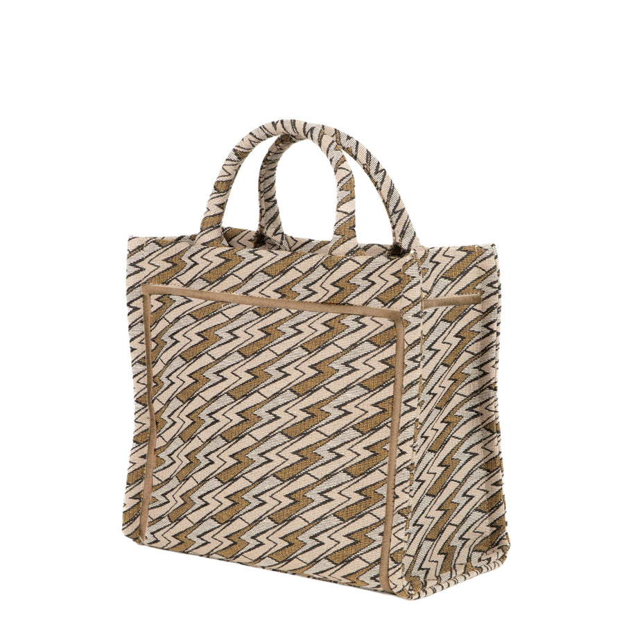 Medium Grazia PWR Jacquard Bag | Beige