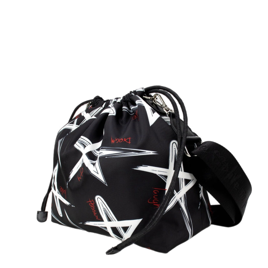 Bolso Star Nylon | Negro Estrellas Blancas