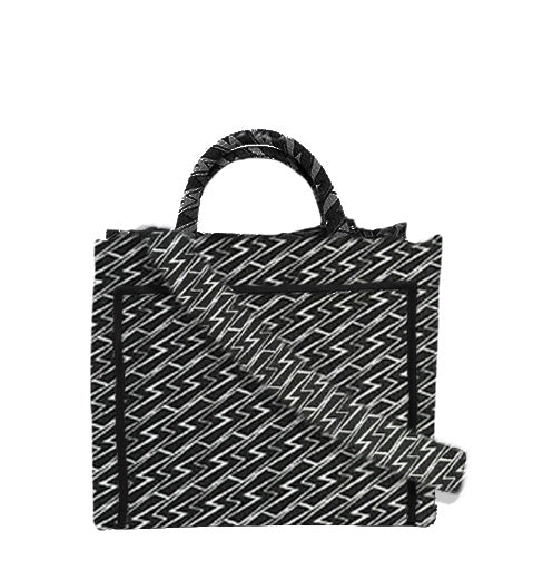 Medium Grazia PWR Jacquard Bag | Blanco y Negro