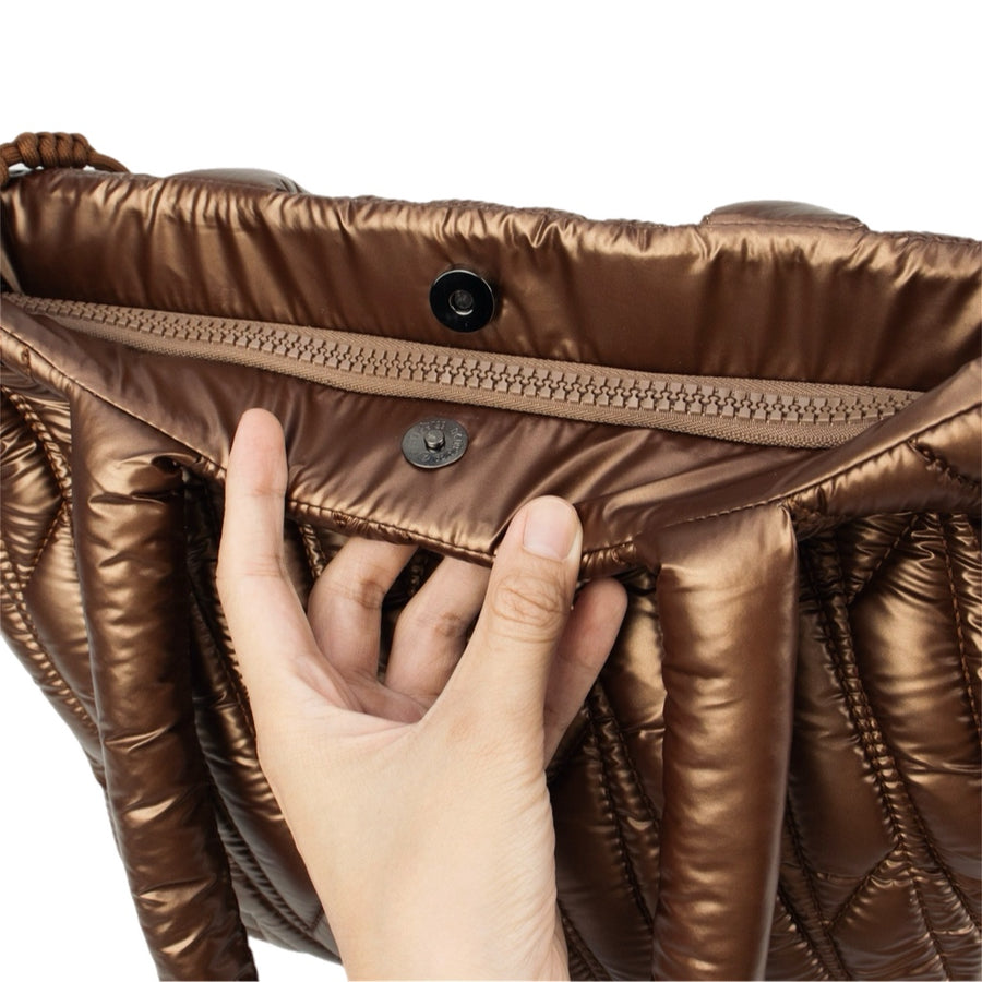 Joaquina PWR Puffer Bag | Marrón Metalizado