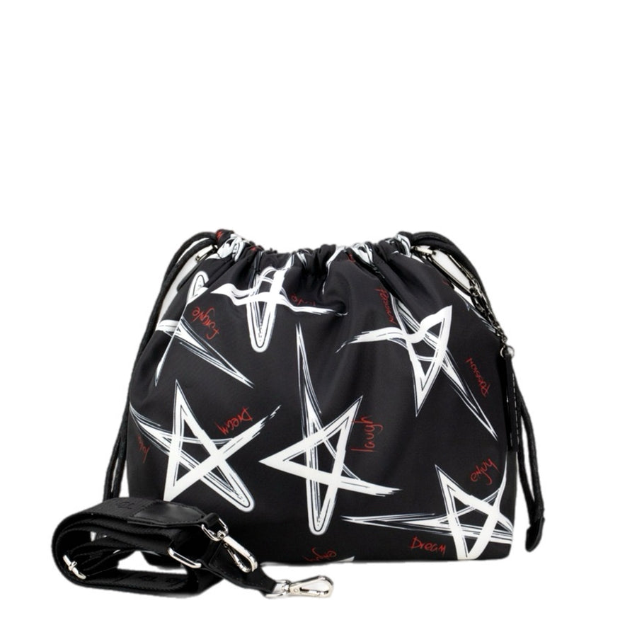 Bolso Star Nylon | Negro Estrellas Blancas