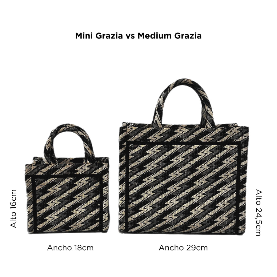 Medium Grazia PWR Jacquard Bag | Gris