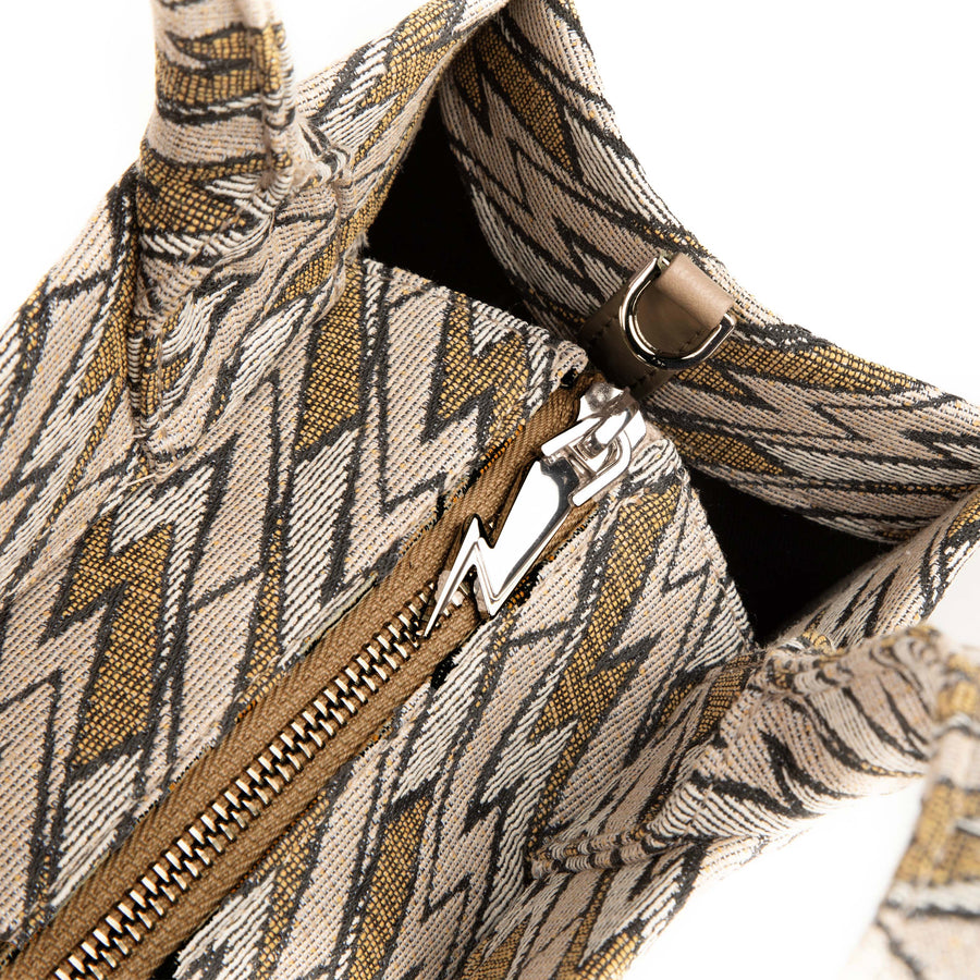 Medium Grazia PWR Jacquard Bag | Beige