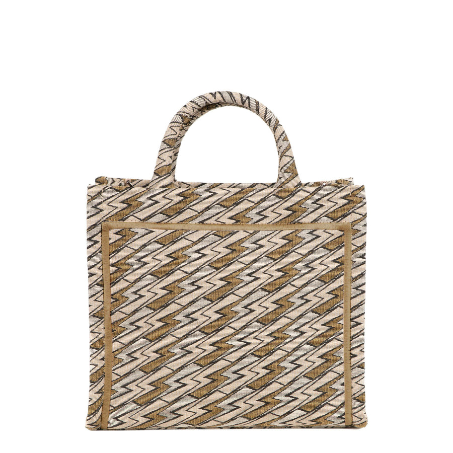 Medium Grazia PWR Jacquard Bag | Beige