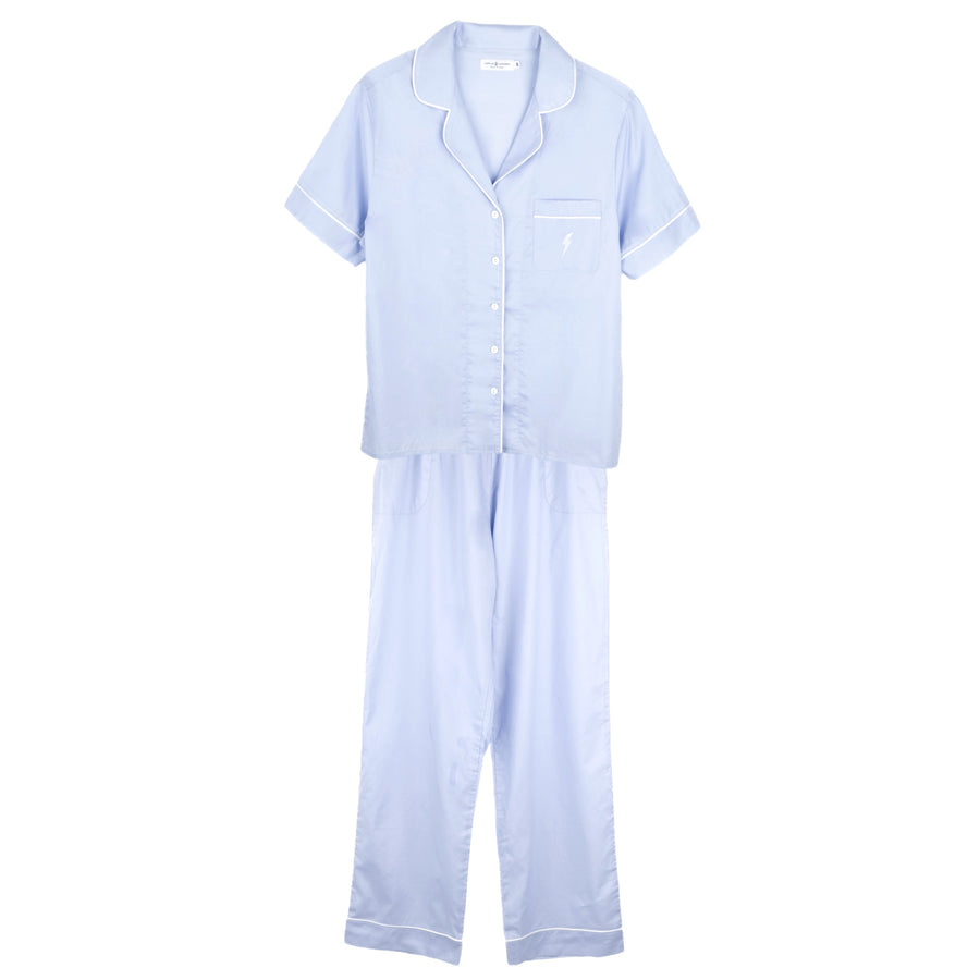 Pijama Camila PWR Celeste | Camisa Manga Corta