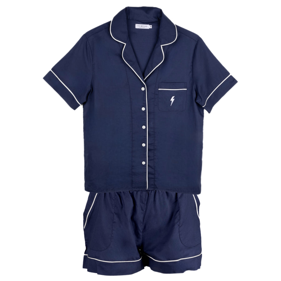 Pijama Camila PWR Azul Navy | Camisa Manga Corta