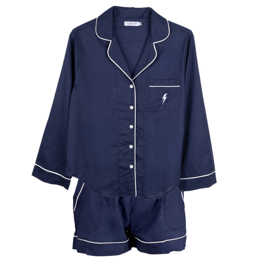 Pijama Camila PWR Azul Navy | Camisa Manga Larga