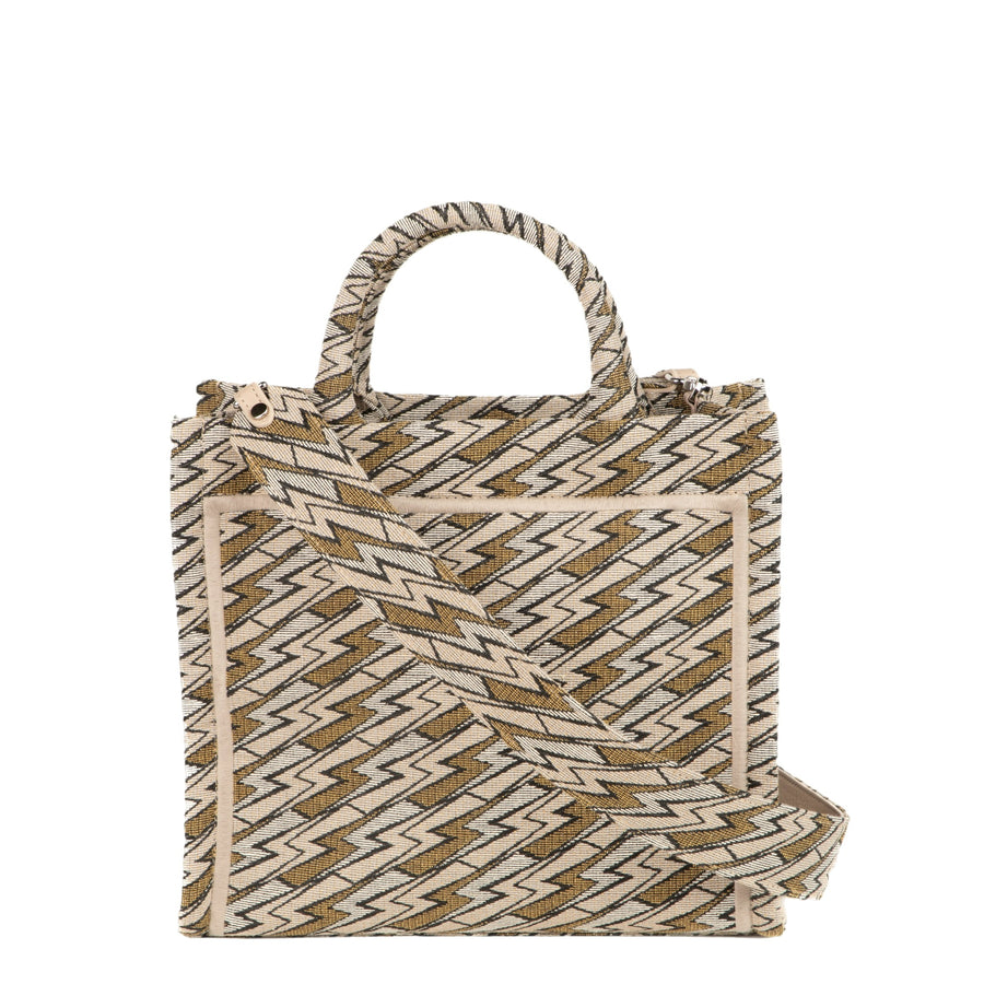 Medium Grazia PWR Jacquard Bag | Beige