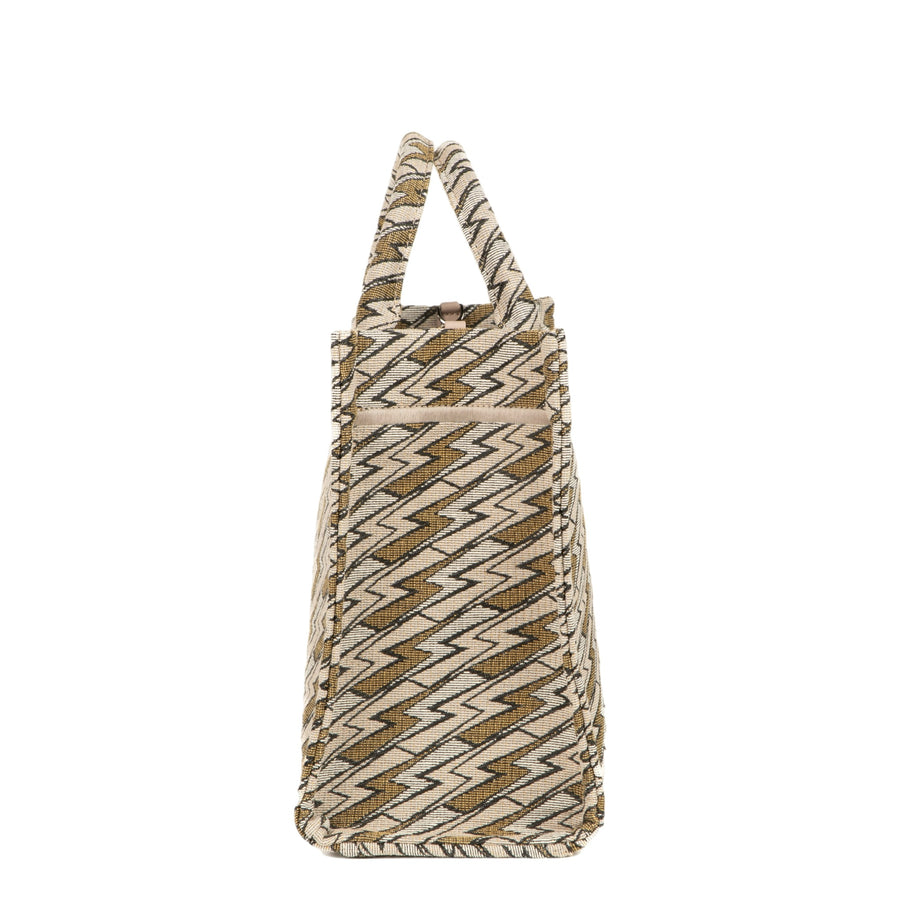 Medium Grazia PWR Jacquard Bag | Beige