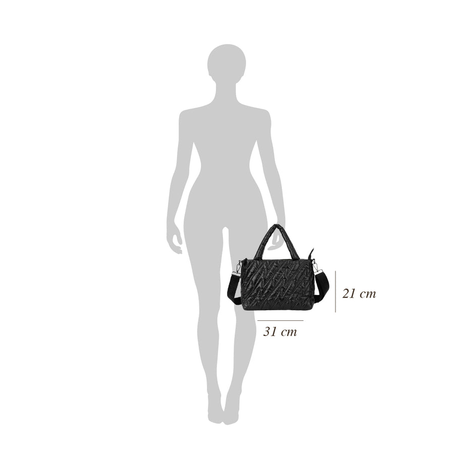 Medium Joaquina PWR Puffer Bag | Negro Brillante