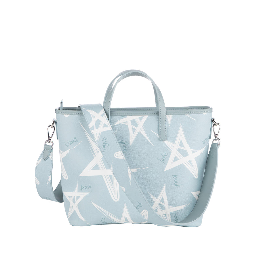 Bolso Mini Valentina | Light Blue Estrellas Blancas