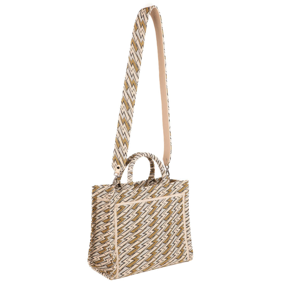 Medium Grazia PWR Jacquard Bag | Beige