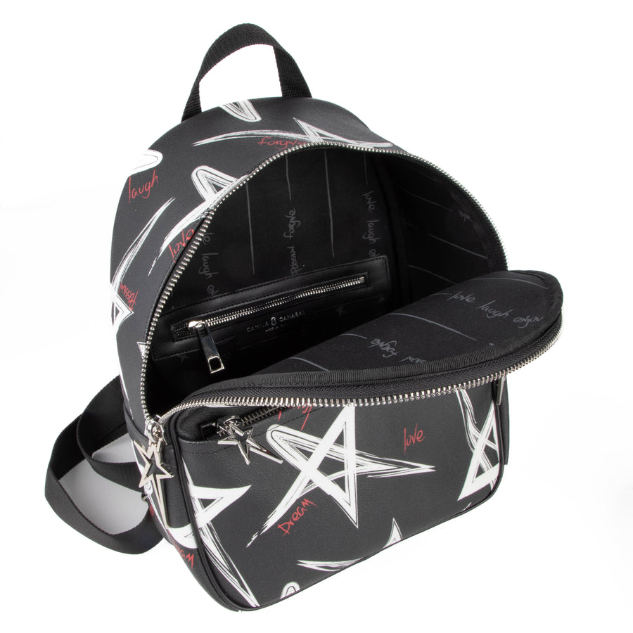 Mochila Lara | Negro Estrellas Blancas
